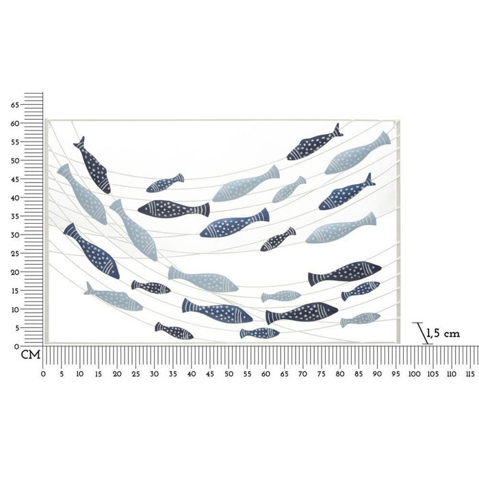 Decorazione Parete Muro Pesci cm 96,5X1,5X61 - PESCI