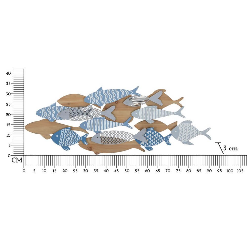 Decorazione Parete Muro Mare cm 91X3X33,5 - FISH SEA