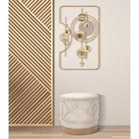 Decorazione Parete Ferro Dorato cm 49,5X3,8X80 - GOLDY