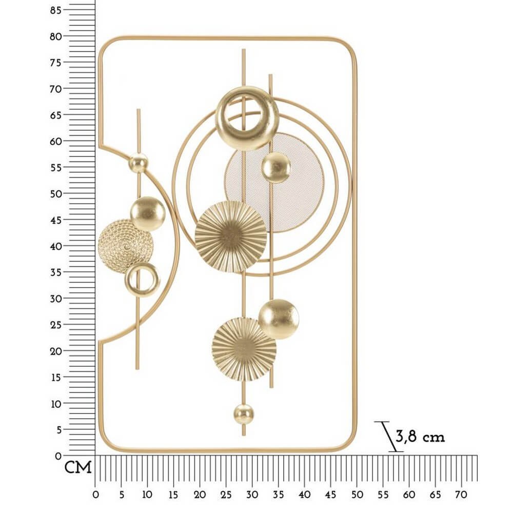 Decorazione Parete Ferro Dorato cm 49,5X3,8X80 - GOLDY