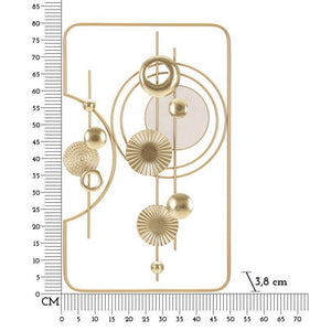 Decorazione Parete Ferro Dorato cm 49,5X3,8X80 - GOLDY
