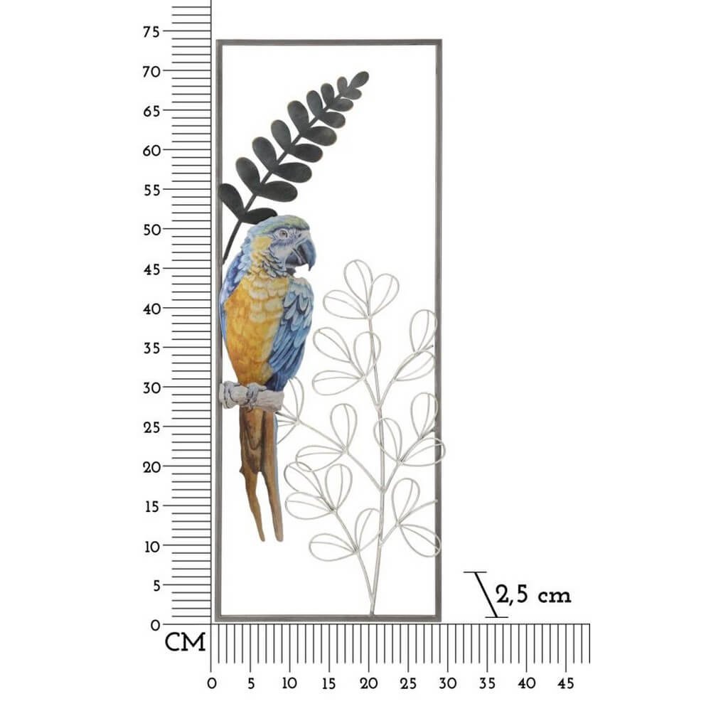 Decorazione Parete Ferro Pappagallo cm 28,6X2,5X74,3 - PARROT