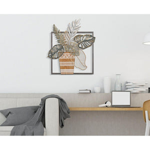 Decorazione Parete Ferro Vaso cm 54X6,4X62,9 - VASO