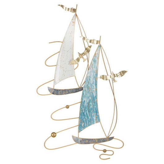 Decorazione Parete Ferro Barchetta Coloratacm 51,4X4X87 - VELAOLOR