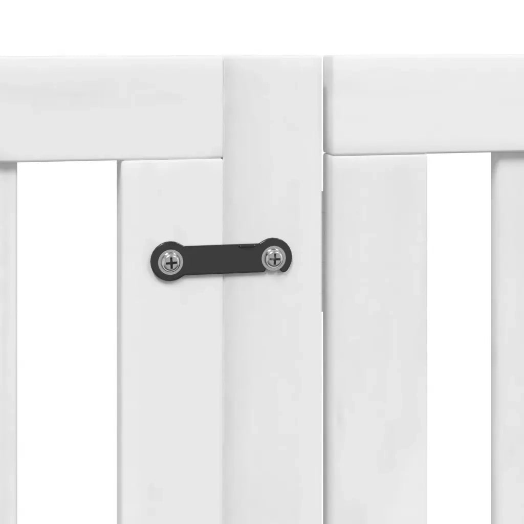 vidaXL Cancello Cani Porta Pieghevole Bianco 6 Pannelli 300 cm Pioppo