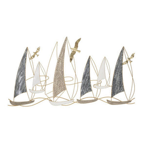 Decorazione Parete Ferro Barchetta cm 123,8X5,1X69,9 - VELA LIGHT