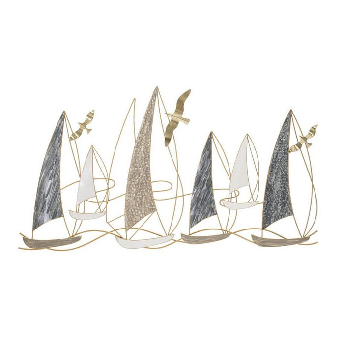 Decorazione Parete Ferro Barchetta cm 123,8X5,1X69,9 - VELA LIGHT