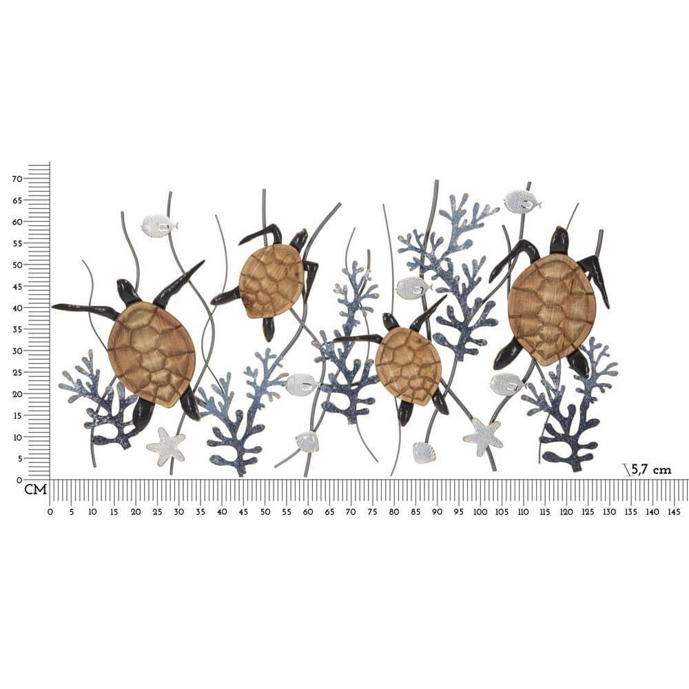 Decorazione Parete Ferro Tartaruga cm 132,7X5,7X69,9 - TURTLE