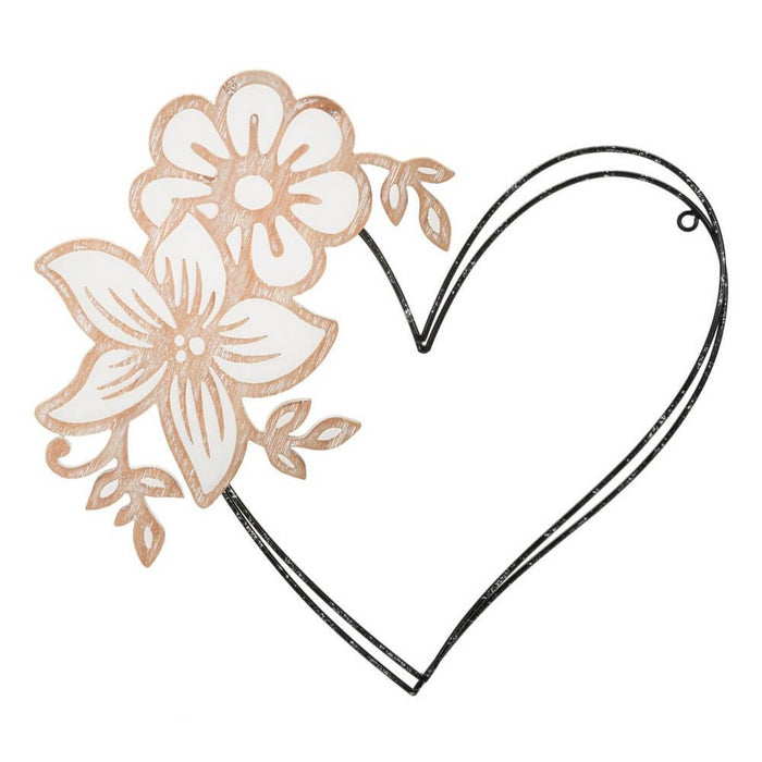 Decorazione Parete Ferro e Legno Cuore cm 50X2X45 - HEART