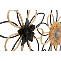 Decorazione Parete Ferro e Raffia Flusso cm 60X4X35 - FLOW