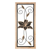 Decorazione Parete Ferro e Legno Komancm 26X2,5X60 - KOMAN