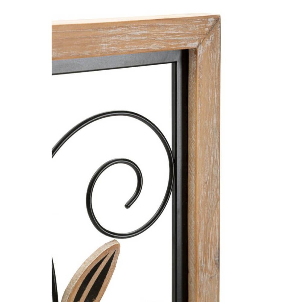 Decorazione Parete Ferro e Legno Komancm 26X2,5X60 - KOMAN