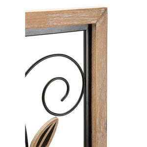 Decorazione Parete Ferro e Legno Komancm 26X2,5X60 - KOMAN