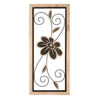 Decorazione Parete Ferro e Legno Komancm 26X2,5X60 - KOMAN