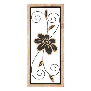 Decorazione Parete Ferro e Legno Komancm 26X2,5X60 - KOMAN