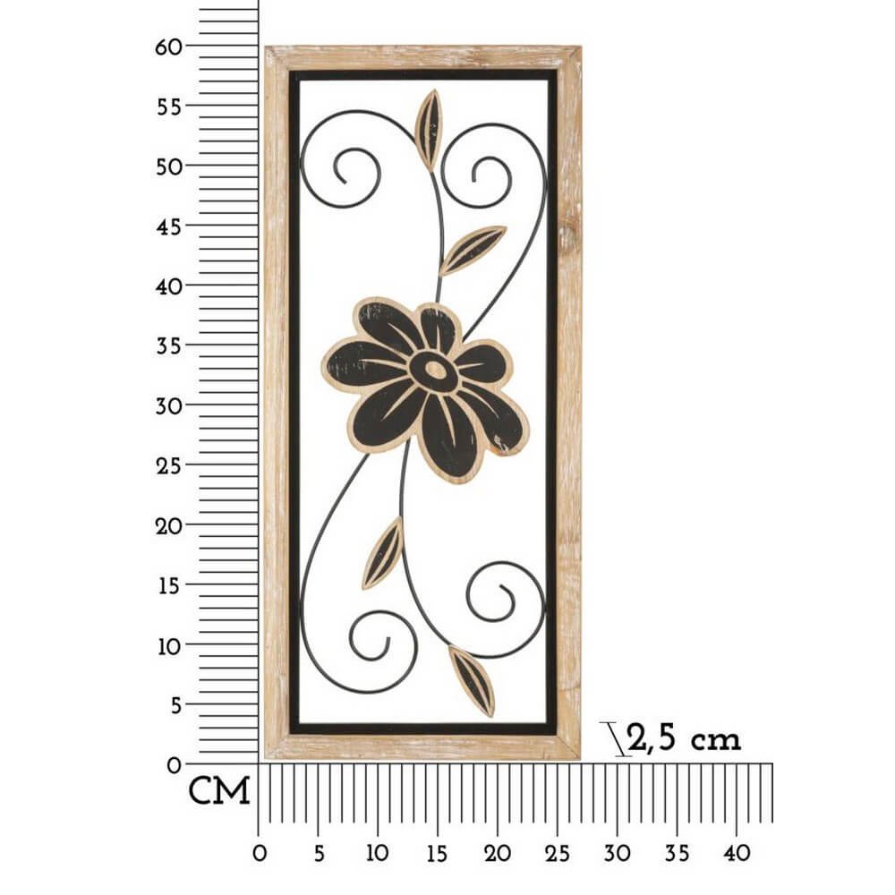 Decorazione Parete Ferro e Legno Komancm 26X2,5X60 - KOMAN
