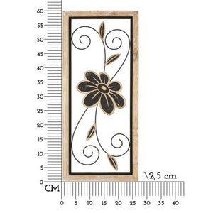 Decorazione Parete Ferro e Legno Komancm 26X2,5X60 - KOMAN