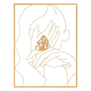 Decorazione Parete Ferro Mani sul Viso cm 60X80 - HANDS ON FACE