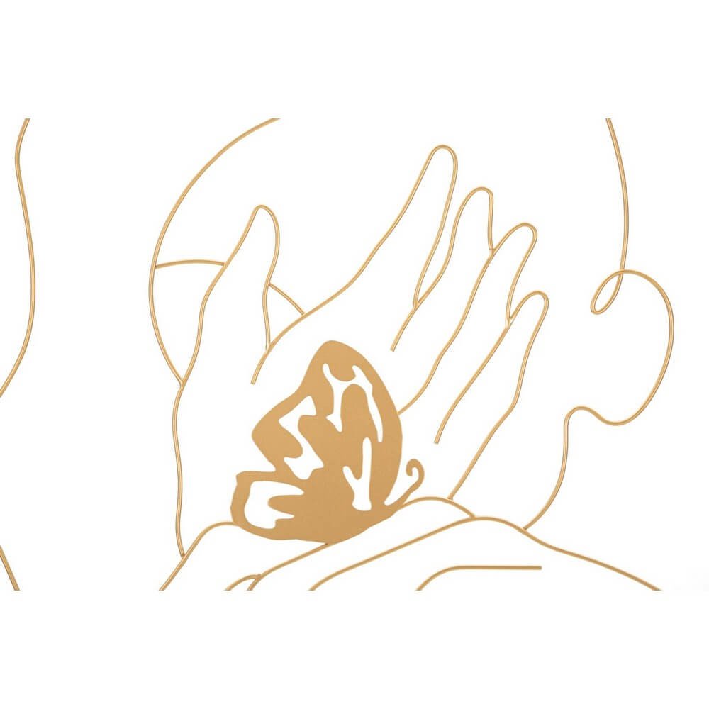 Decorazione Parete Ferro Mani sul Viso cm 60X80 - HANDS ON FACE