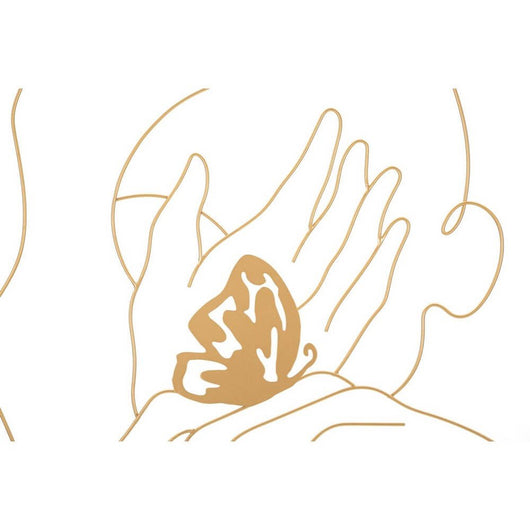 Decorazione Parete Ferro Mani sul Viso cm 60X80 - HANDS ON FACE