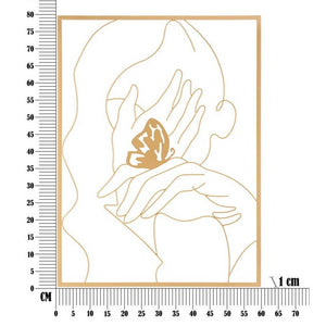 Decorazione Parete Ferro Mani sul Viso cm 60X80 - HANDS ON FACE