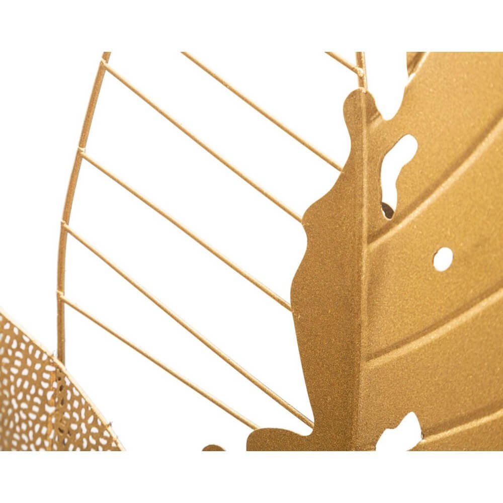 Decorazione Parete Ferro Foglia d'Oro cm 53X84,5 - AUTUMN LEAF GOLD