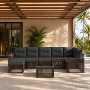 Set Divano da Giardino 8 pz Grigio e Grigio Scuro polyrattan 3435200