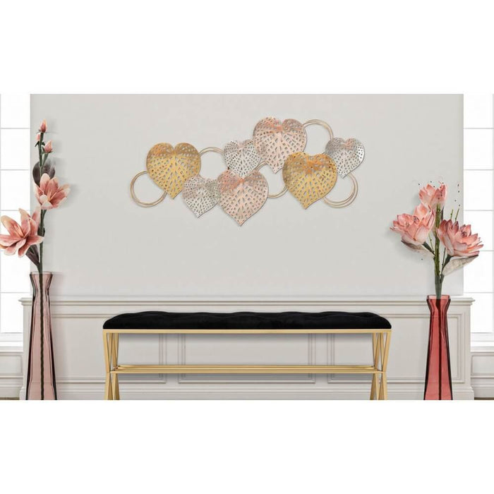 Decorazione Parete Ferro Cuori cm 91X39,5 - HEARTS