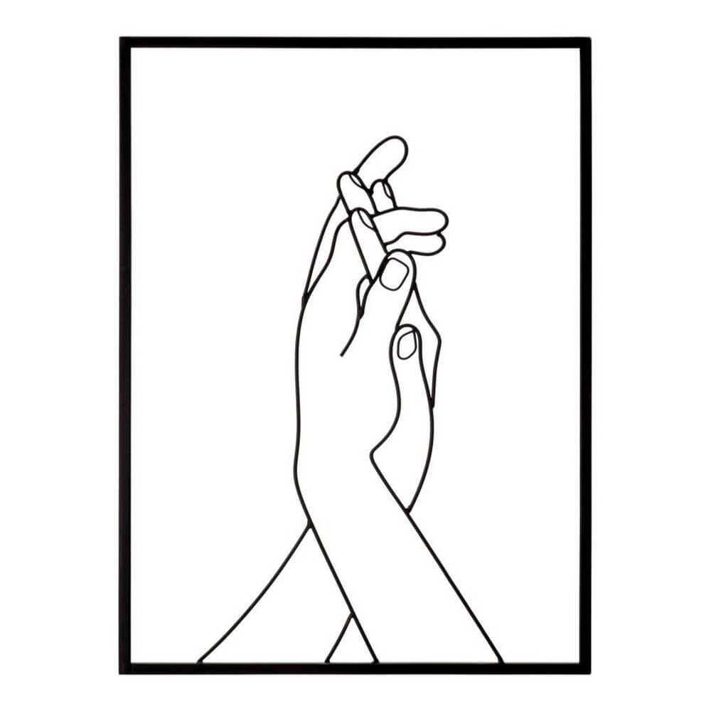 Decorazione Parete Ferro Mani Semplici cm 40X55 - SIMPLY HANDS