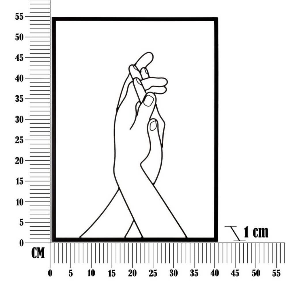 Decorazione Parete Ferro Mani Semplici cm 40X55 - SIMPLY HANDS