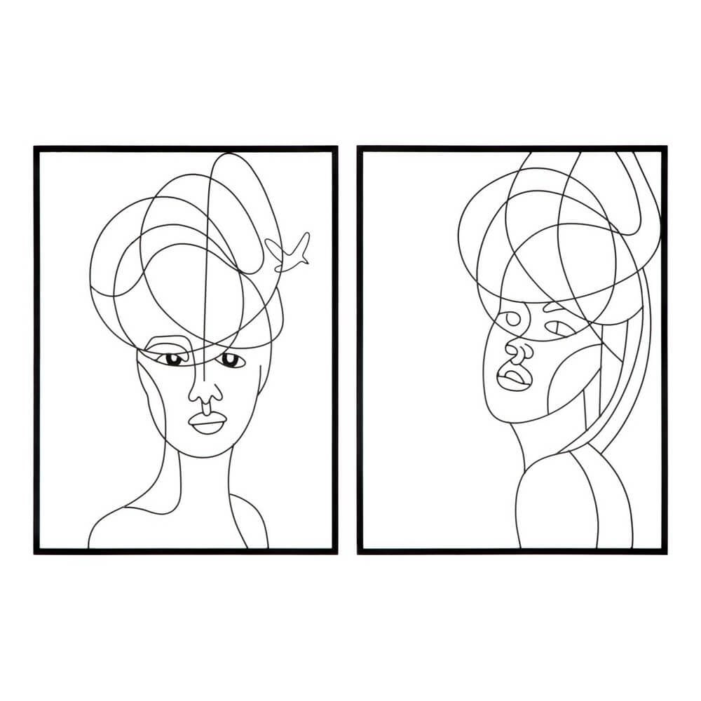 Decorazione Parete Ferro Coppia Semplice cm 70X1X100 - WOMAN SIMPLY