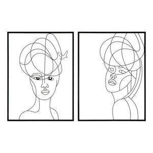 Decorazione Parete Ferro Coppia Semplice cm 70X1X100 - WOMAN SIMPLY