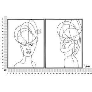 Decorazione Parete Ferro Coppia Semplice cm 70X1X100 - WOMAN SIMPLY