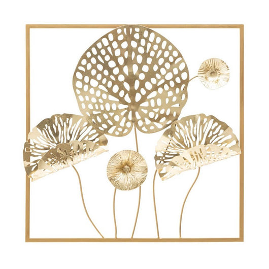 Decorazione Parete Ferro Tribale Semplice cm 60X1X80 - GOLD FLOWERS