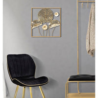 Decorazione Parete Ferro Tribale Semplice cm 60X1X80 - GOLD FLOWERS