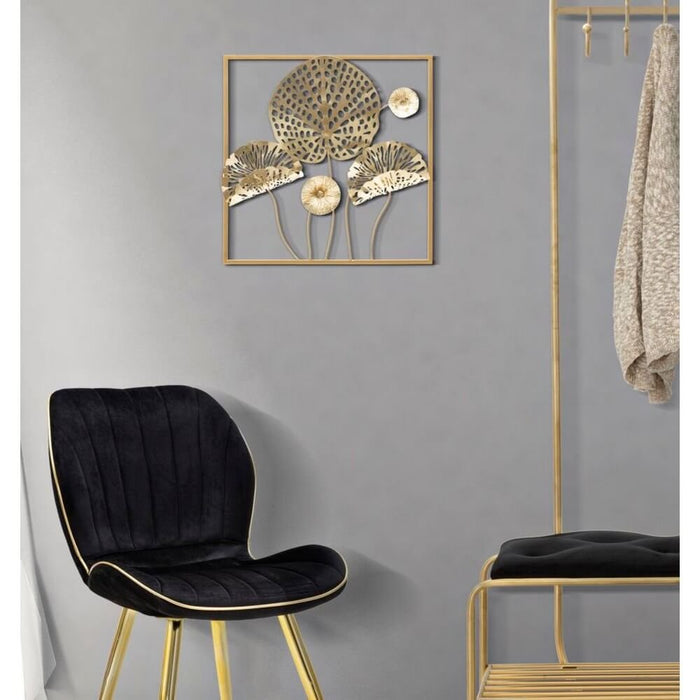 Decorazione Parete Ferro Tribale Semplice cm 60X1X80 - GOLD FLOWERS