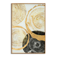 Decorazione Parete Ferro Fiori Oro cm 50X5X50 - WOODY