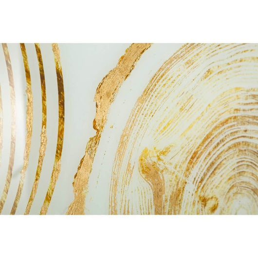 Decorazione Parete Ferro Fiori Oro cm 50X5X50 - WOODY