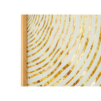 Decorazione Parete Ferro Fiori Oro cm 50X5X50 - WOODY