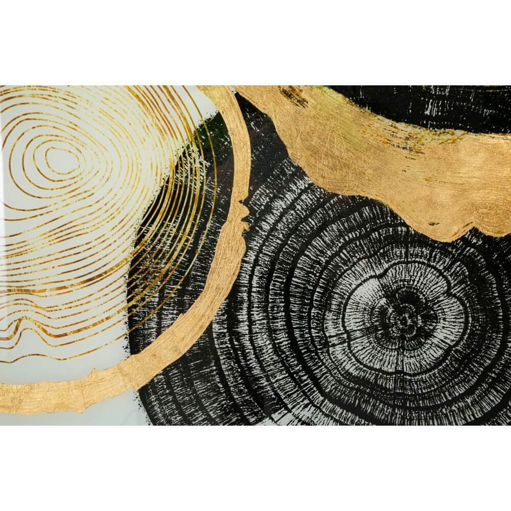 Decorazione Parete Ferro Fiori Oro cm 50X5X50 - WOODY