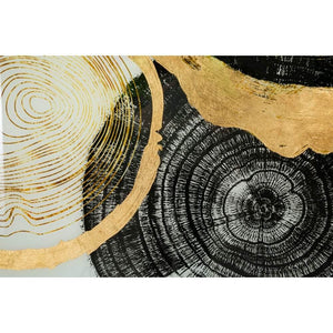 Decorazione Parete Ferro Fiori Oro cm 50X5X50 - WOODY