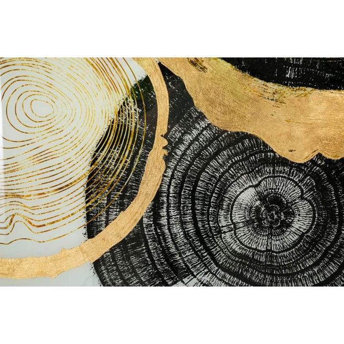 Decorazione Parete Ferro Fiori Oro cm 50X5X50 - WOODY