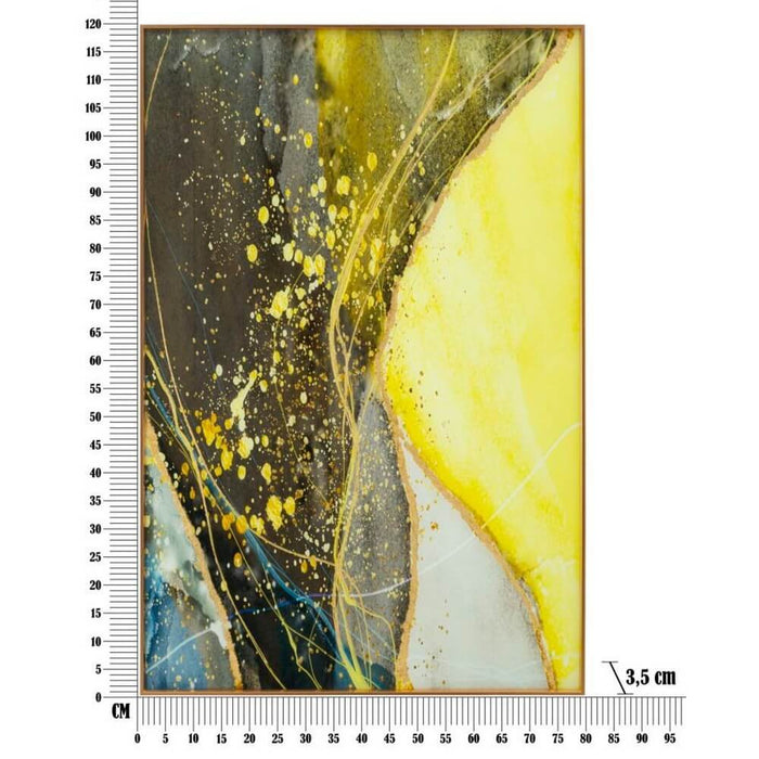 Decorazione Parete Vetro Cornice Scura cm 60X3,5X90 - SUNNY