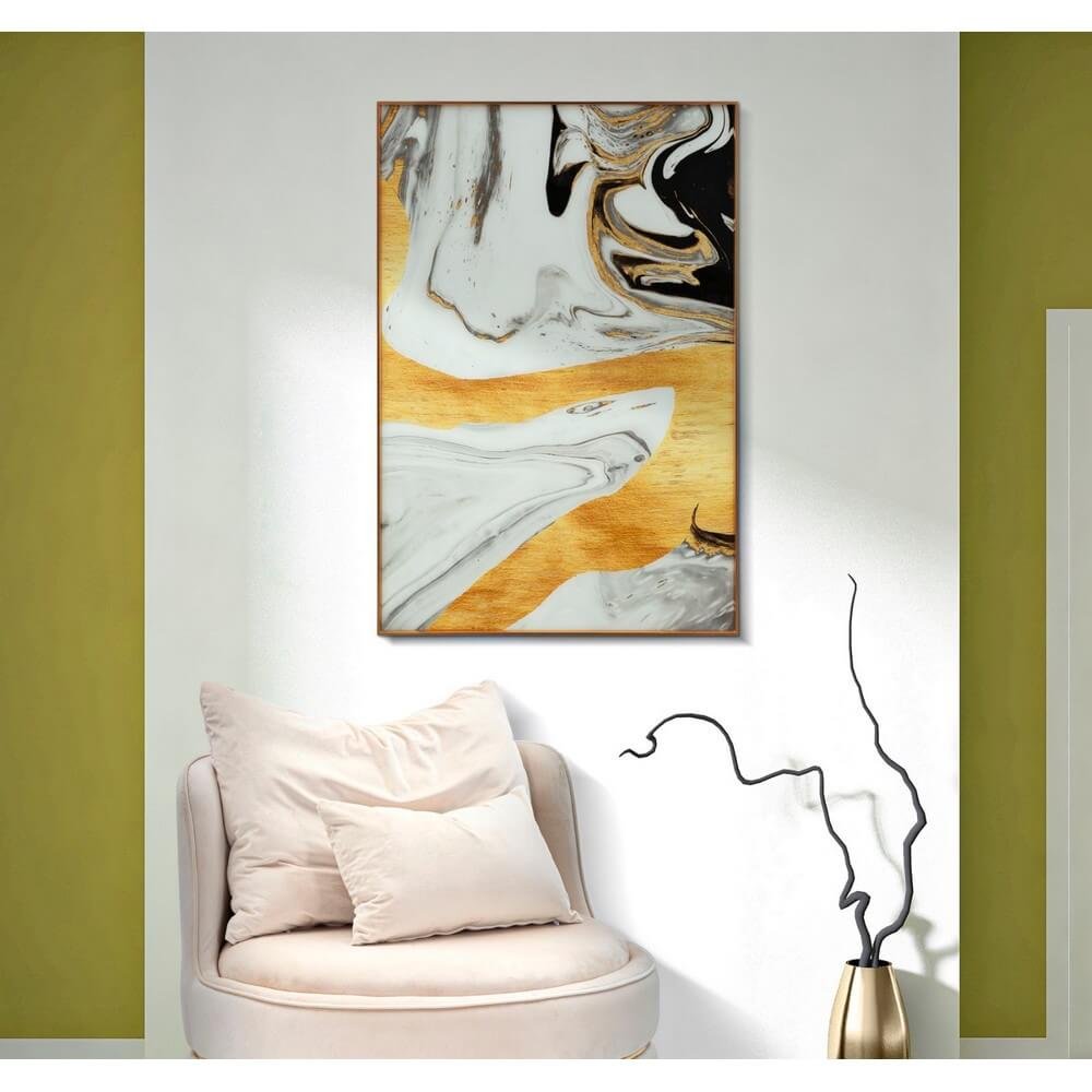 Decorazione Parete Vetro Cornice Legno cm 60X3,5X90 - GHOSTLY