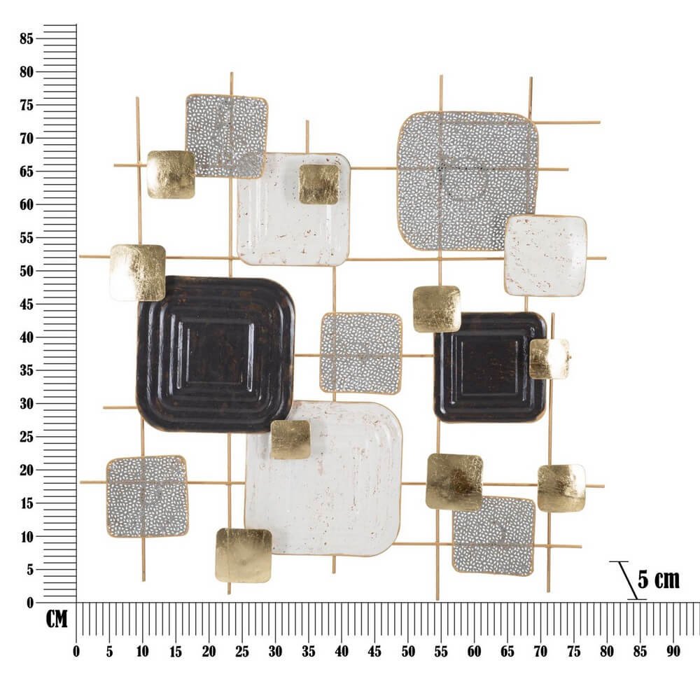 Decorazione Parete Ferro Decorativa cm 90,5X7,5X50 - CUBES