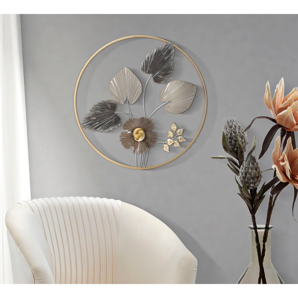 Decorazione Parete Ferro Fiore Semplice cm 45,5X3,5 - ROD