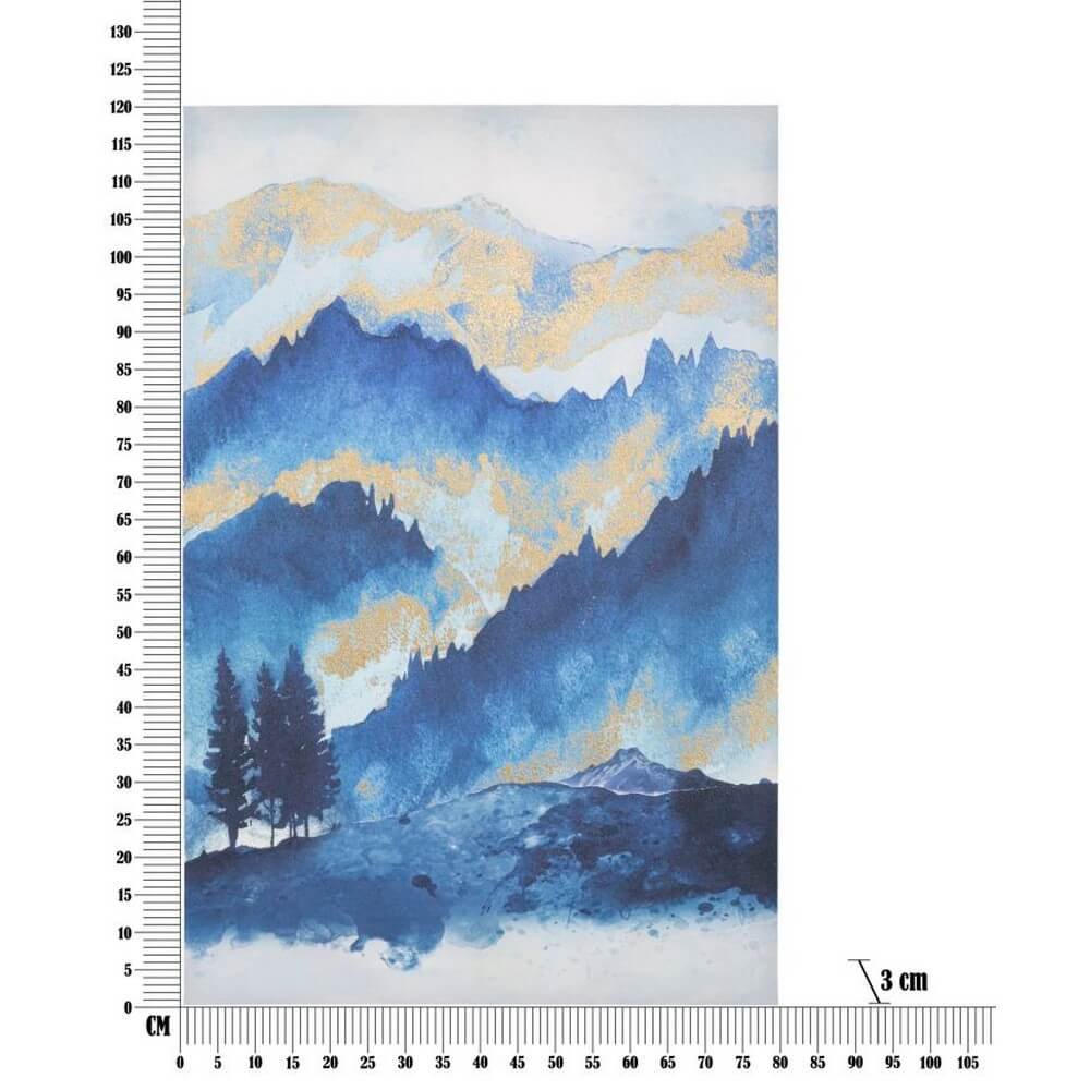Stampa Dipinta Blu Reale cm 80X3X120 - MOUNTAIN TREE