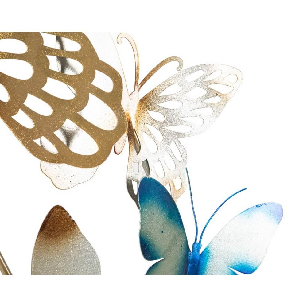 Decorazione Parete Muro Farfalle Orocm 59,5X4X111,5 - BUTTERFLIES ORO/CELESTE