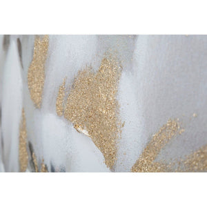 Dipinto su tela albero semplice cm 80X3,8X120 - WHITE/GOLD FLOWER