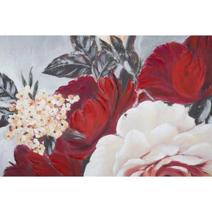 Dipinto su tela fiore quadrato cm 90X3,7X90 - RED FLOWER SQUARE